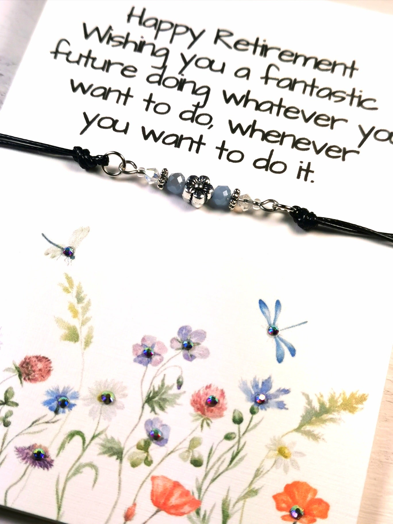 Happy Retirement Bracelet  Embellished card | Wishing you a fantastic future Bracelet retirement card