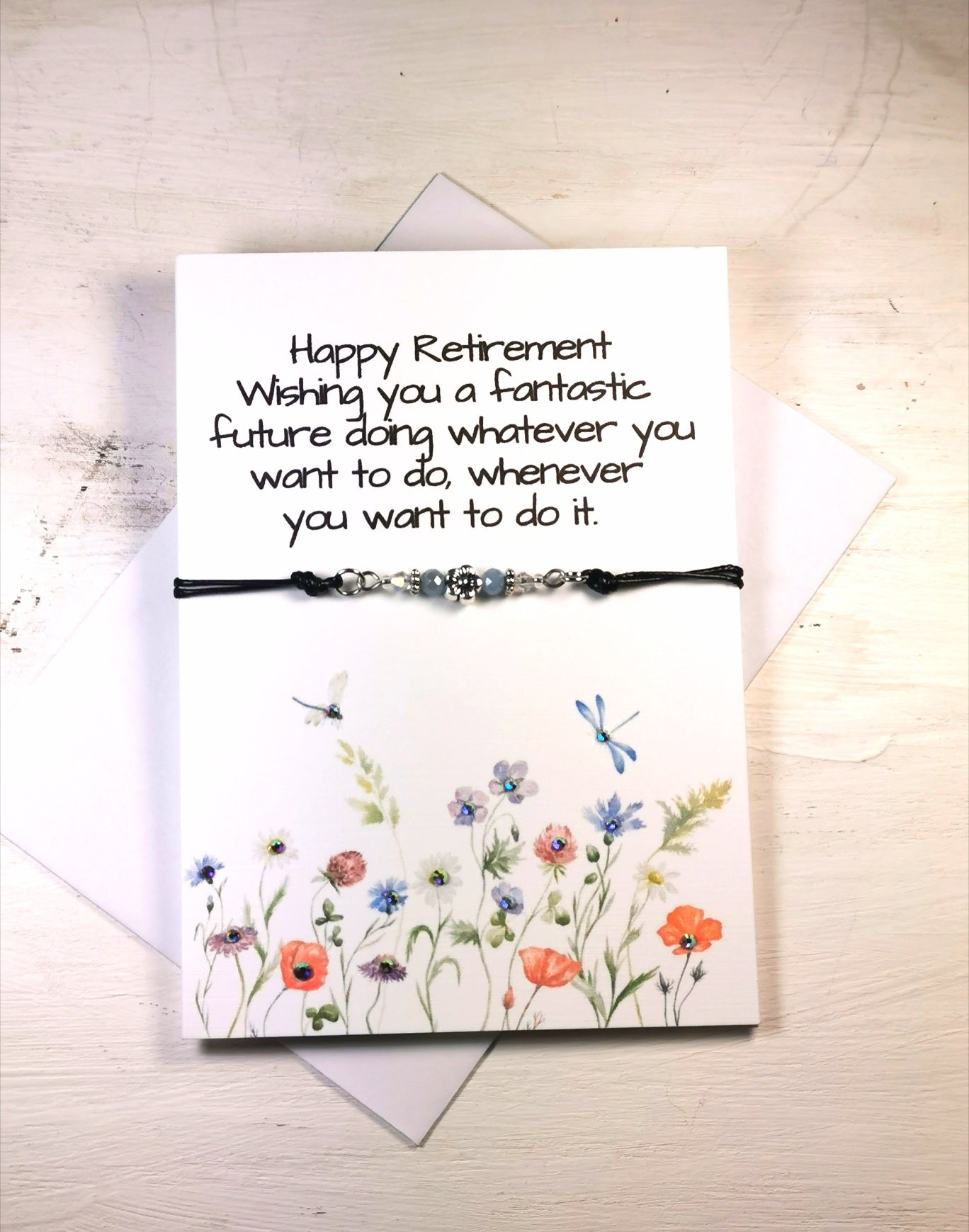 Happy Retirement Bracelet  Embellished card | Wishing you a fantastic future Bracelet retirement card