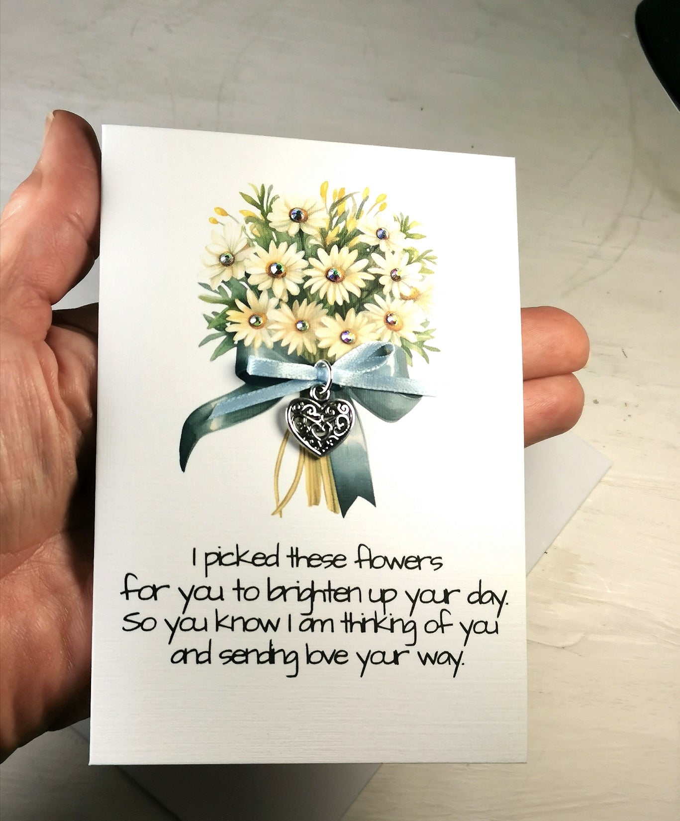 Thinking of You Note Card  | Thinking of you Brighten your day card | Handmade Cards | Miss you friend card