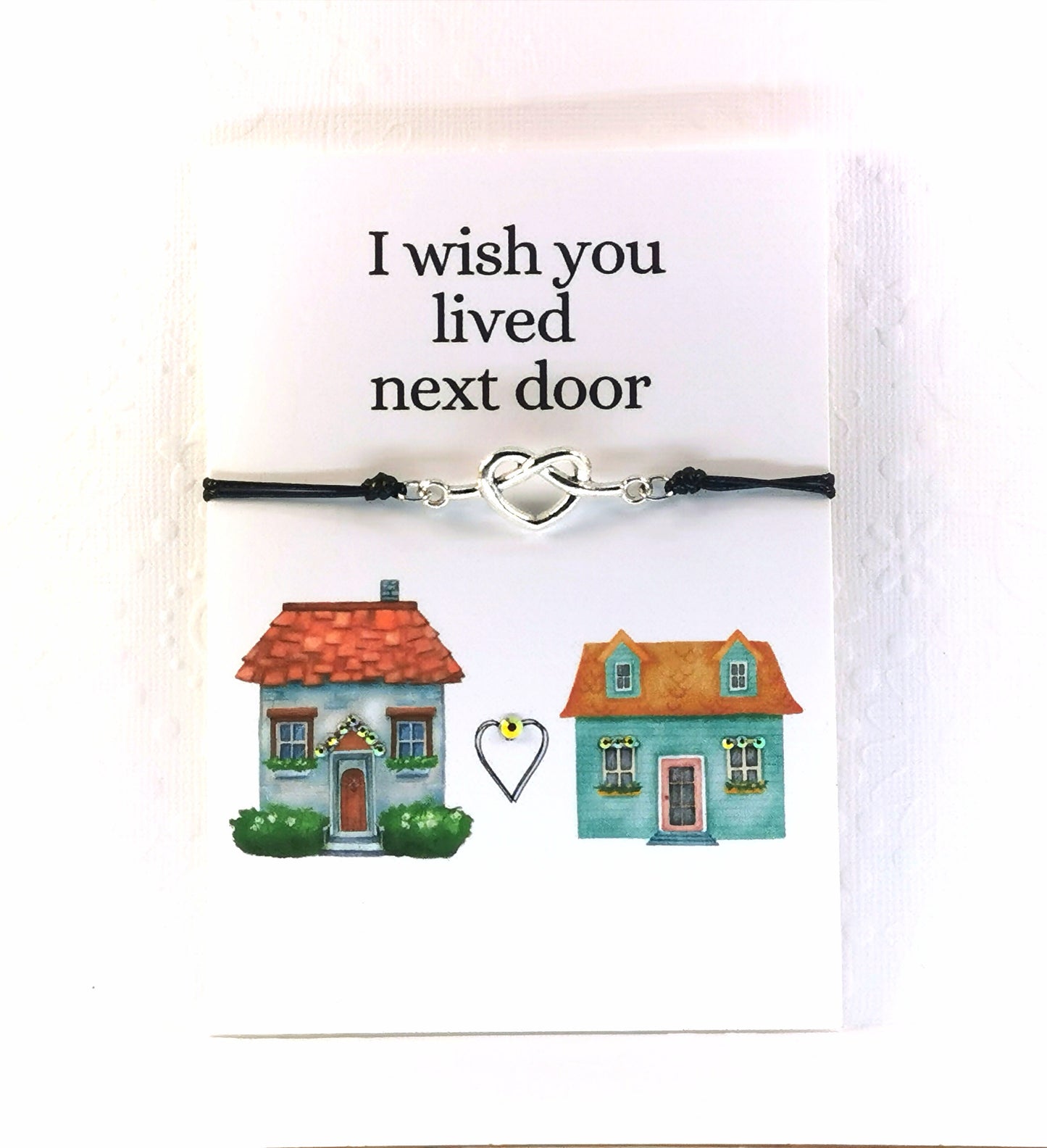 Friendship Bracelet gift Card | I Wish You Lived Next Door | Best Friend Bracelet card Gift