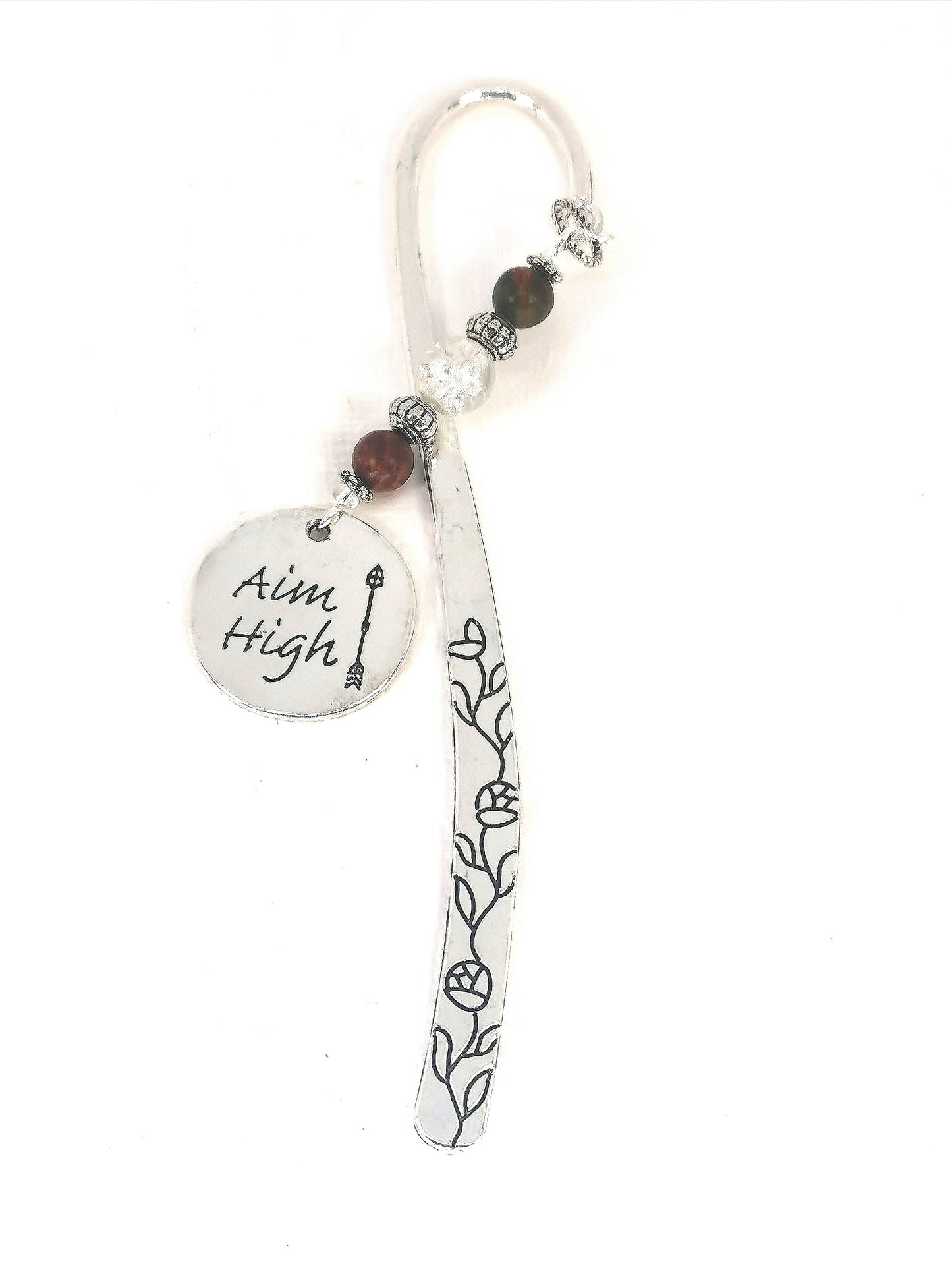 Encouragement Bookmark  | Aim High Beaded Gemstone Bookmark | Affordable gifts