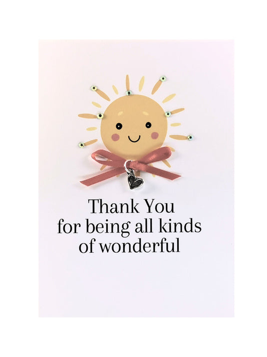 Embellished Thank you Sun Card | Thank you for being wonderful Card