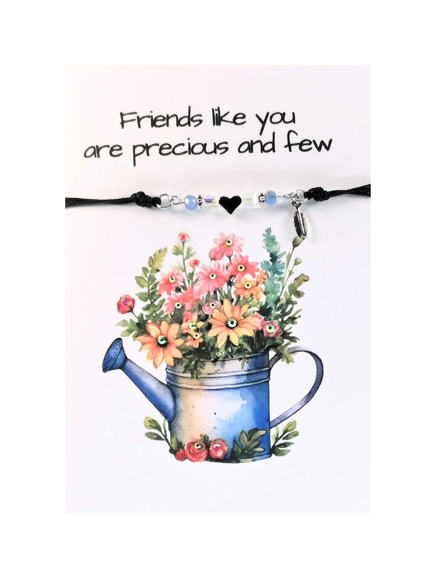 Friendship Floral Bracelet gift Card | Best Friend Note card and Friendship  Flower /heart bracelet