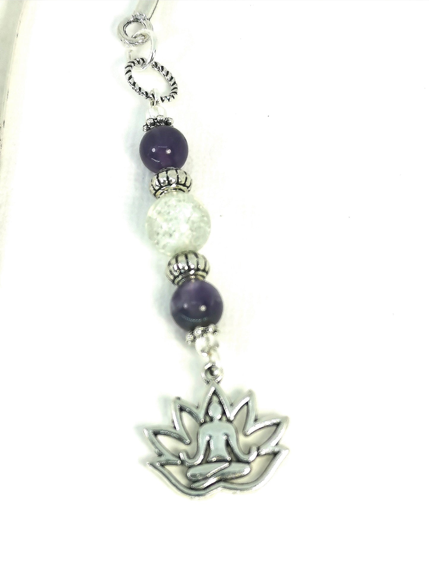 Lotus Yoga Pose Bookmark | Amethyst Gemstone Bookmark  |  Retirement gift