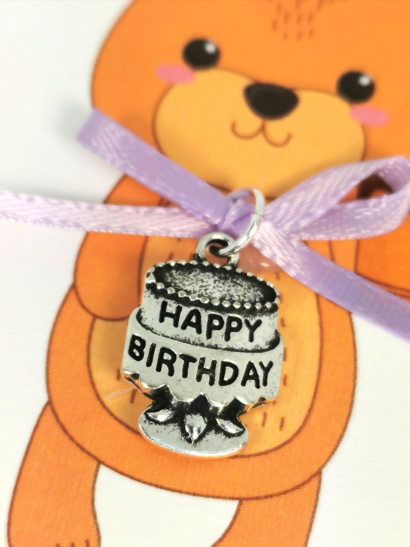 Childs Birthday Card | Make a wish Birthday card with charm | Cute Animal Birthday card