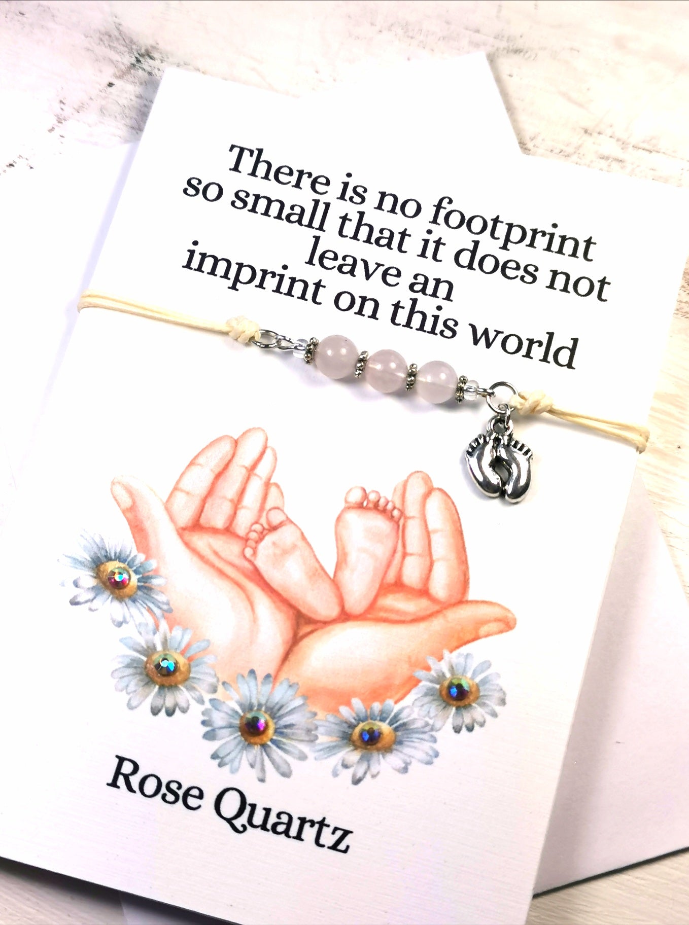 Child Loss Gift Bracelet card | Baby Sympathy Gift Bracelet Card | Child Loss Bereavement  Note card and gemstone Bracelet