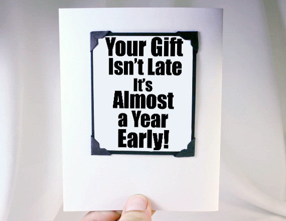 early gift greeting card and magnet