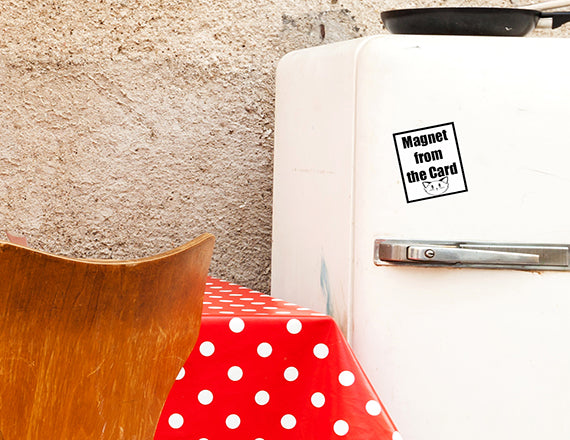 fridge magnet paired with card