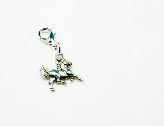 silver horse lover charm