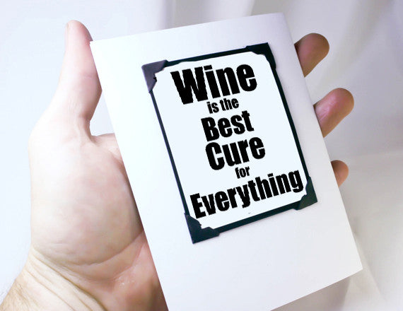 wine lover funny greeting card and magnet