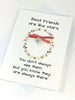 Best Friends Card |   Friendship Distance Card with Charm