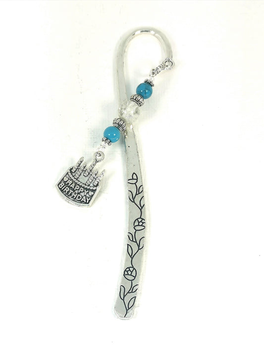 Happy Birthday Bookmark | Gemstone Beaded Birthday Book mark | Birthday Gift