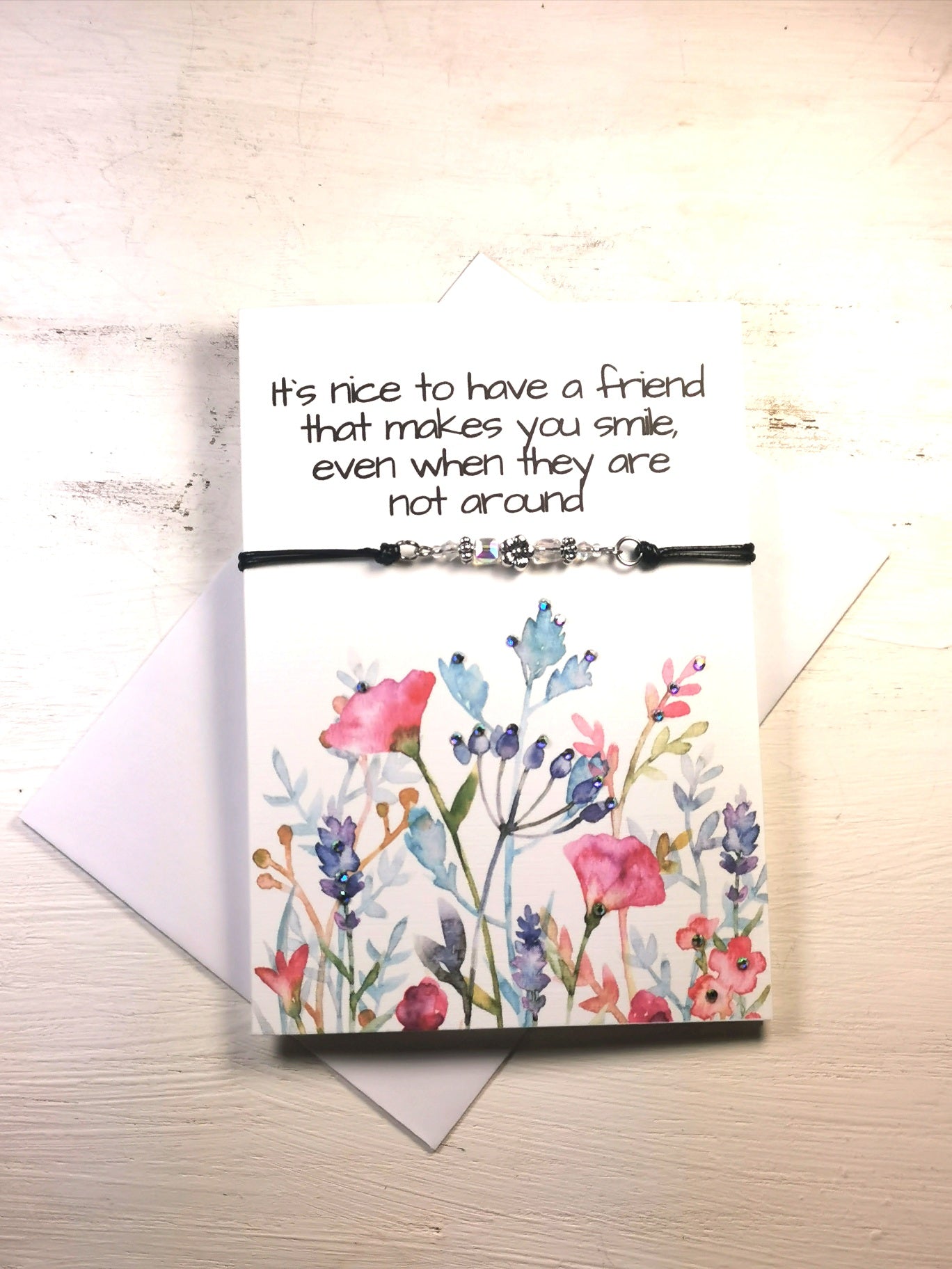Friendship Bracelet gift Card | Girlfriends Birthday card | Friendship Bracelet | Friendship flower Bracelet