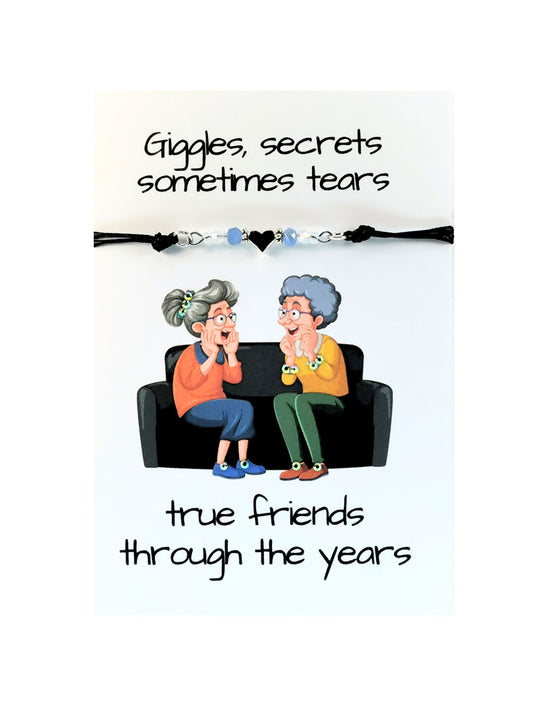 Life long Friendship Bracelet gift Card | Best Friend Note card and Friendship heart bracelet