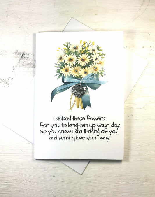 Thinking of You Note Card  | Thinking of you Brighten your day card | Handmade Cards | Miss you friend card