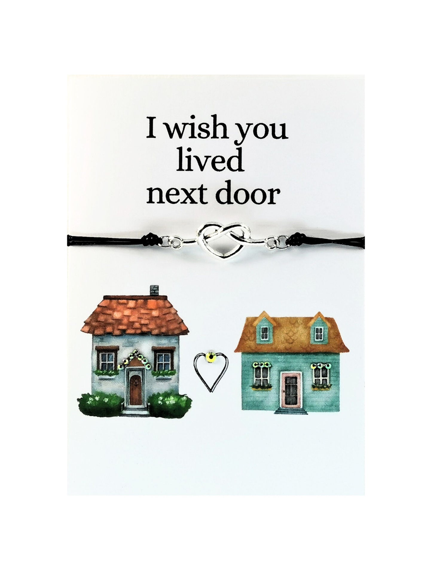 Friendship Bracelet gift Card | I Wish You Lived Next Door | Best Friend Bracelet card Gift