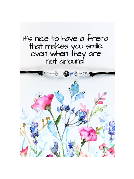 Friendship Bracelet gift Card | Girlfriends Birthday card | Friendship Bracelet | Friendship flower Bracelet