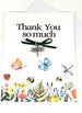 Thank you so Much Note Card  | Floral Thank you Card with Dragonfly charm | Appreciation Card