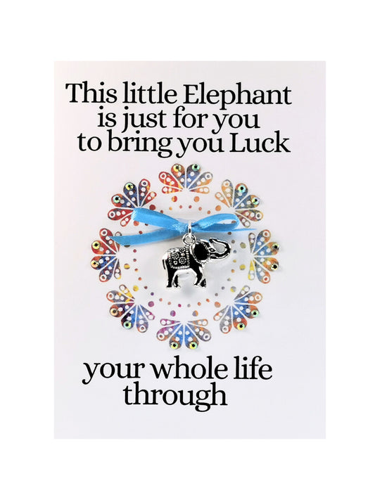 Good Luck Elephant Card |   Lucky Charm 3D embellished card