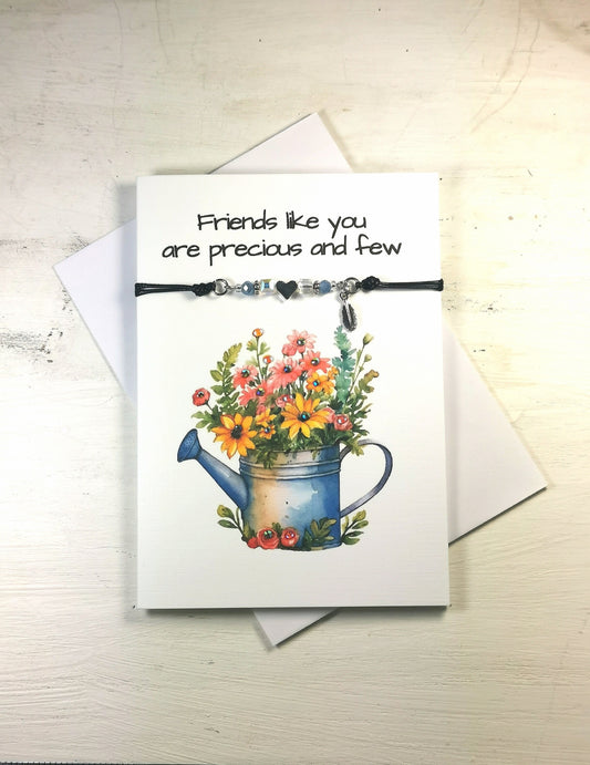 Friendship Floral Bracelet gift Card | Best Friend Note card and Friendship  Flower /heart bracelet