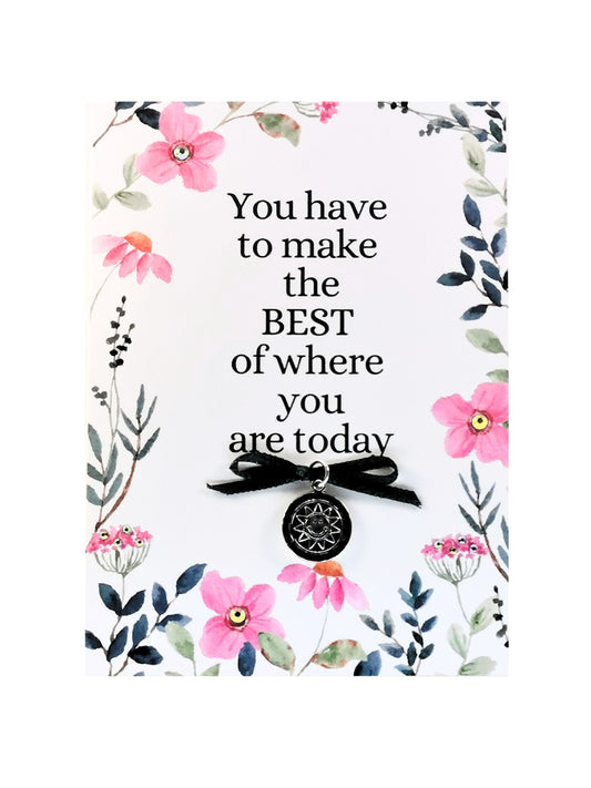 Encouragement Charm Card  | Pick me up Friendship Card | Rhinestone embellished note card