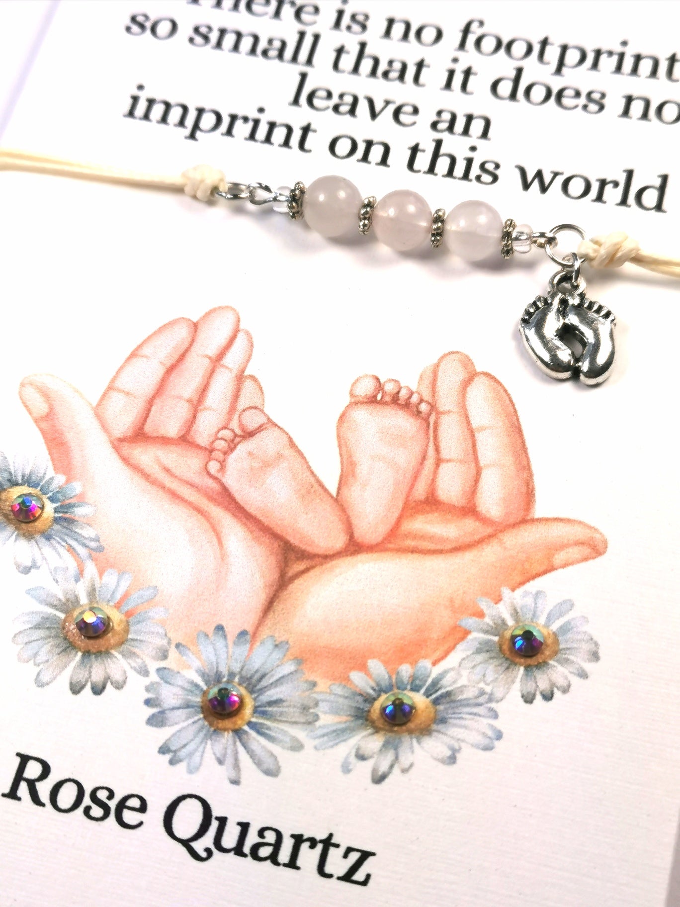Child Loss Gift Bracelet card | Baby Sympathy Gift Bracelet Card | Child Loss Bereavement  Note card and gemstone Bracelet