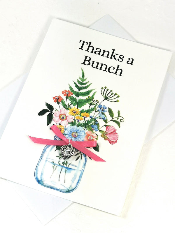 Floral Thank You Card |   Thanks a Bunch Appreciation  Card