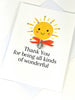 Embellished Thank you Sun Card | Thank you for being wonderful Card