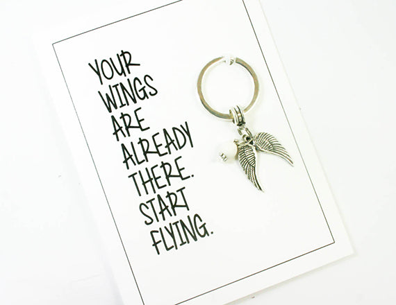 genuine stone keychain charm