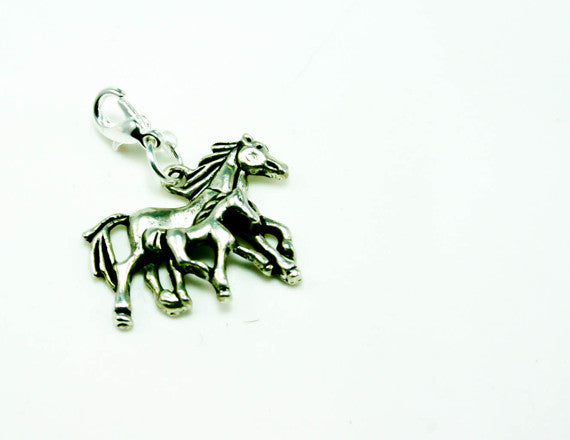 silver horse lover charm
