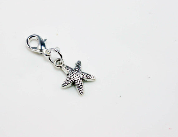 silver starfish beach charm