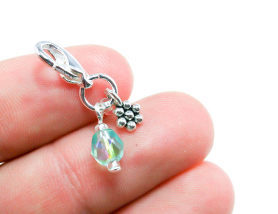 blue birth stone charm