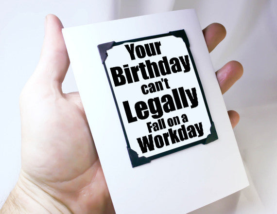 workday birthday gift magnet greeting card
