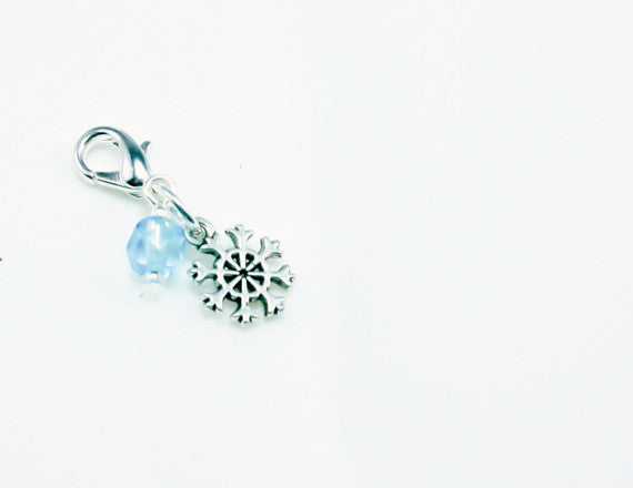 frozen blue snowflake charm