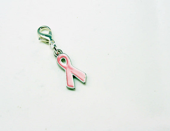 breast cancer ribbon charm