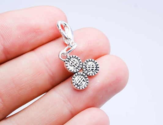 lucky coins charm for charm bracelet