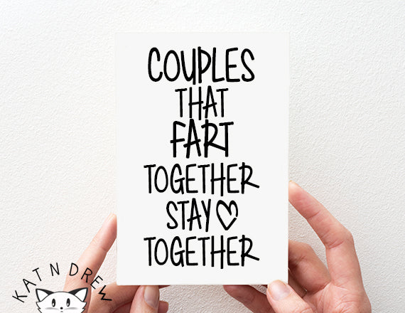 funny fart card. cute anniversary quote
