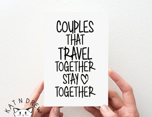 travel card. couples card. anniversary card. card for him. card for her.