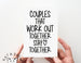 gym card. work out card. fitness card. couples card