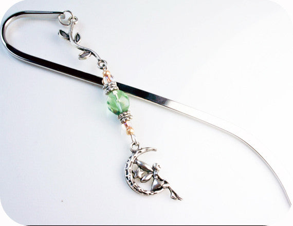 silver bookmark with fairy charm