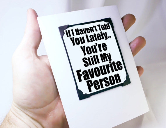 anniversary card for guys as favorite person gift with magnet