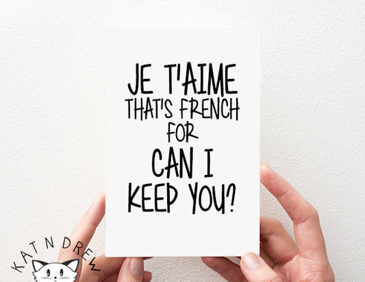 French For Can I Keep You Card.  PGC040