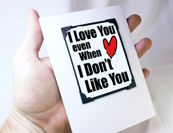 love you funny valentines greeting card