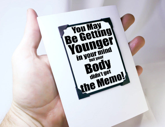 funny birthday quote and card