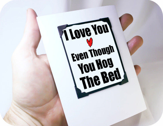 Hog the Bed Card. MT036