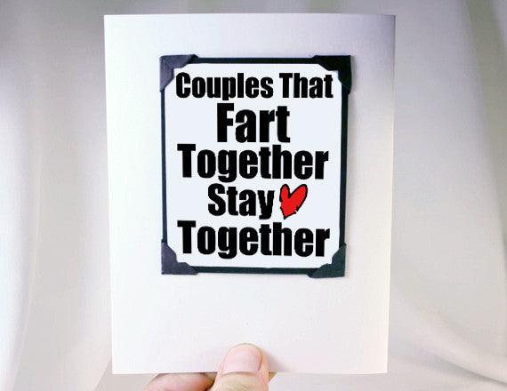 cute fart quote for couples for valentines day card
