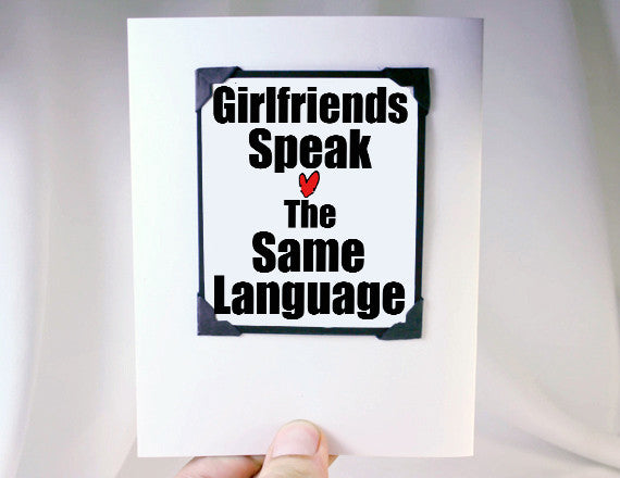 girlfriends greeting card magnet quote