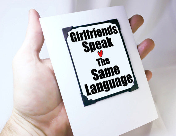 Best Friends Girlfriends greeting Card and magnet