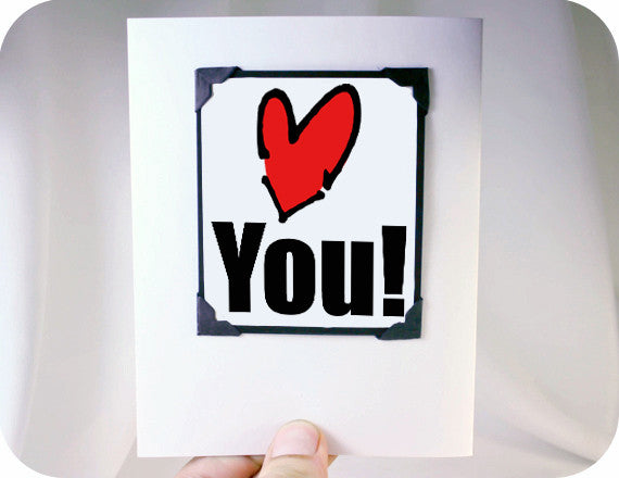 love you anniversary card and magnet