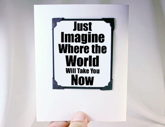 a world of adventure greeting card for retirement